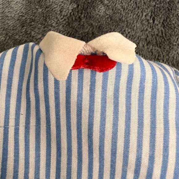 Vintage Barbie Ken Striped Shirt Weekend Collection Blue White Red Bowtie 1988 - Picture 2 of 5
